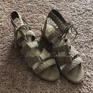NWOT Route 66 1.5” Lace-Up Heeled Sandals